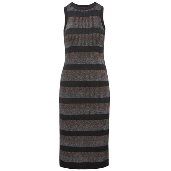 Athleta Dress Metallic Stripe Sweater Dress - Picture 3 of 5
